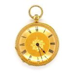 Ladies 18ct gold open face pocket watch