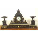 Japy freres marble 3 piece clock garniture