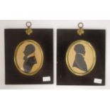 Two framed Georgian silhouette portraits