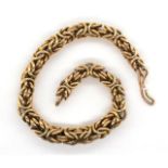Gold Byzantine link chain bracelet