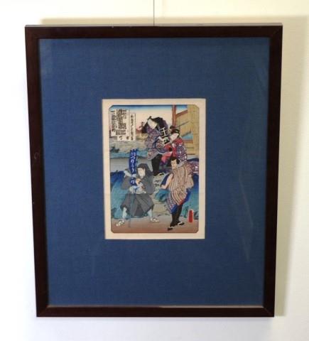 Japanese framed woodblock print