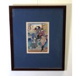 Japanese framed woodblock print