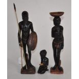 Group three Australian Aborigine ceramic figures