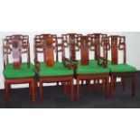 Set of 8 Chinese hardwood chairs