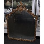 Vintage decorative gilded overmantle mirror