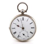 Sterling silver open face pocket watch