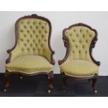 Antique grandfather & grandmother chairs