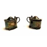 Pair George V sterling silver mustard pots