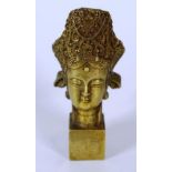 Vintage Chinese brass Buddha's head seal