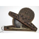 Set Chinese carved wood cased opium scales