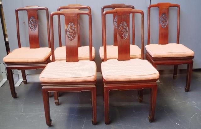 Set of 6 Chinese hardwood chairs