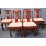 Set of 6 Chinese hardwood chairs