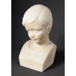 Carved alabaster child's head figure
