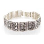 Victorian style silver and marcasite bracelet