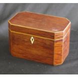 Georgian partridge wood tea caddy