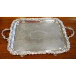 Good antique silver plate serving tray