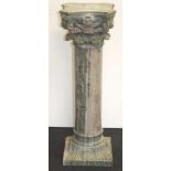 Marble Corinthian column pedestal