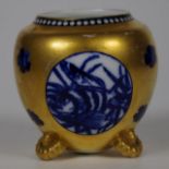 Edwardian Coalport gilded blue vase