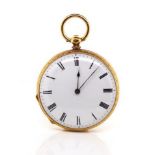 Swiss 18ct gold open face pocket watch