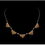 Antique French 18ct yellow gold necklace