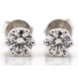 A pair of 0.40ct diamond stud earrings (GIA )