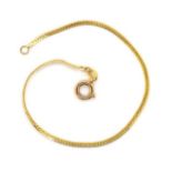 18ct yellow gold herringbone chain bracelet