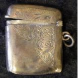 George V sterling silver vesta case