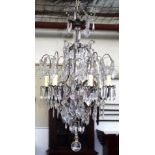 French crystal & ormolu chandelier