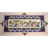 Vintage Indian handpainted figural scene on ivory