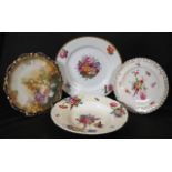 Three various antique English ceramic plates