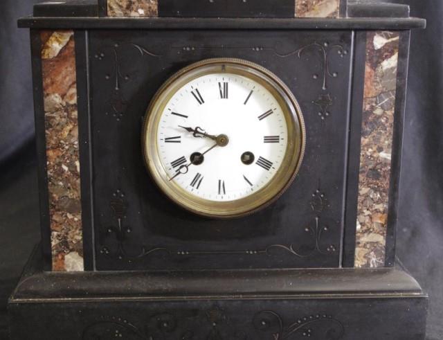 Good vintage slate architectural mantle clock - Image 2 of 4