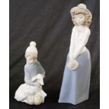 Lladro figure of girl with lamb