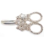 Antique silver figural grape scissors