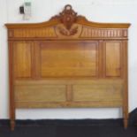 French carved walnut bed head