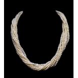 Freshwater pearl multi strand necklace