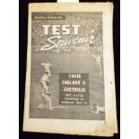 1930's test cricket Sunday Telegraph souvenir