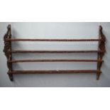 Antique carved oak plate rack