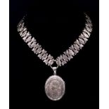 Victorian silver locket and chain
