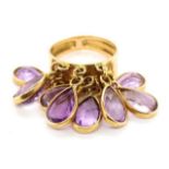 Amethyst set gold ring