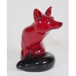 Royal Doulton Flambe seated fox figure