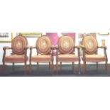 Set of 4 French Louis XVI style armchairs