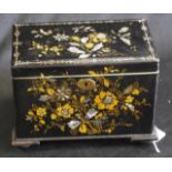 Victorian English papier mache' tea caddy