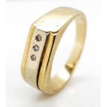 9ct yellow gold and diamond ring