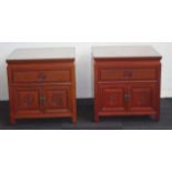 Two Chinese hardwood small cabinets