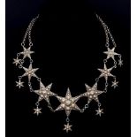 Silver star collar necklace