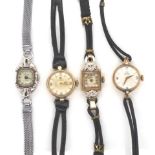 Four gold cocktail watches for restoration