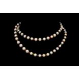 Pearl and tourmaline beaded necklace