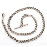 Sterling silver fob chain and t-bar
