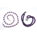 Two amethyst beaded necklaces