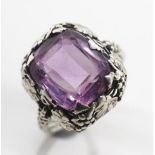 Amethyst and silver ring